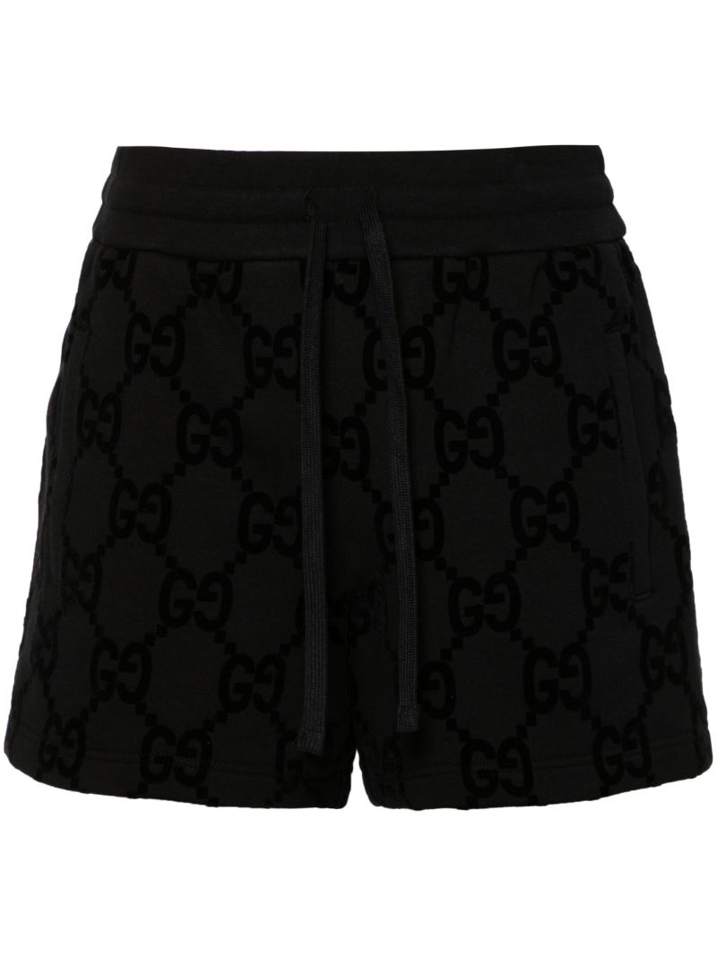 Black Interlocking G Cotton Shorts