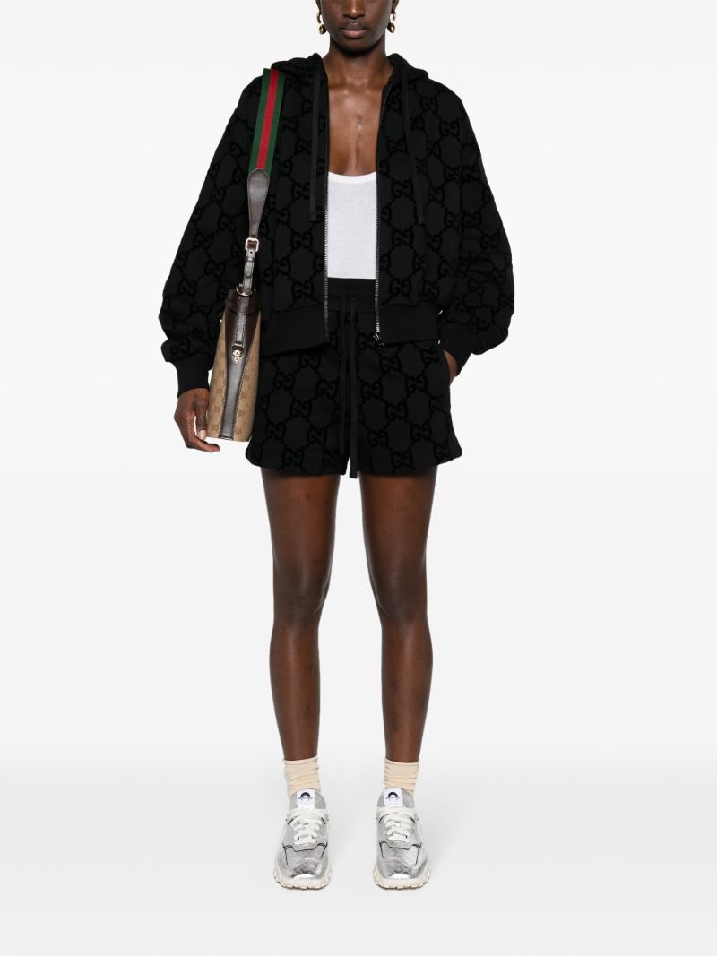Black Interlocking G Cotton Shorts