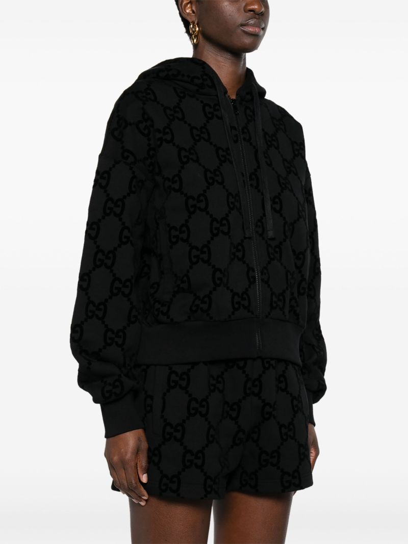 Black Interlocking G Cotton Hooded Jacket