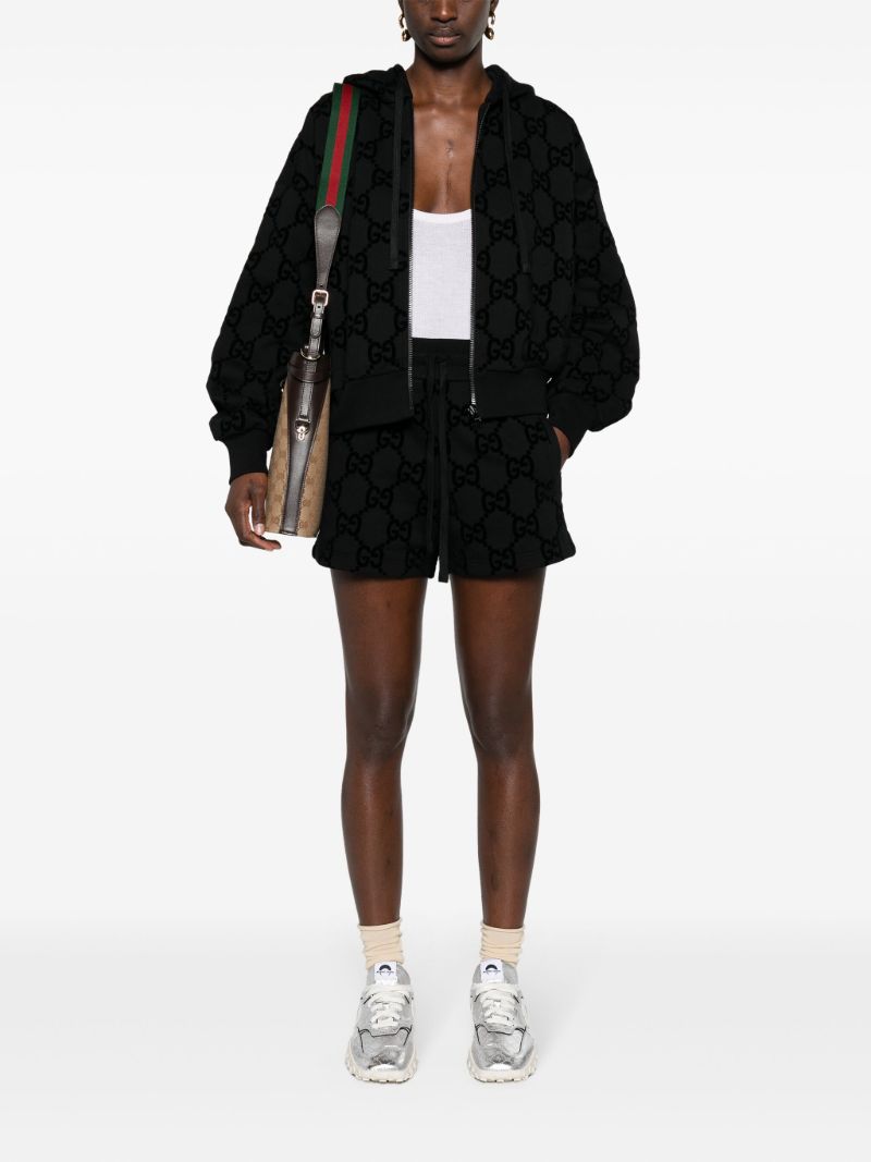 Black Interlocking G Cotton Hooded Jacket