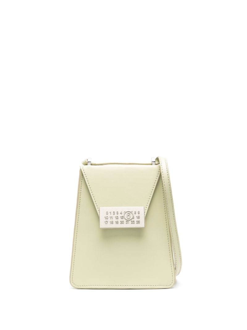 Green Numeric Small Leather Cross Body Bag