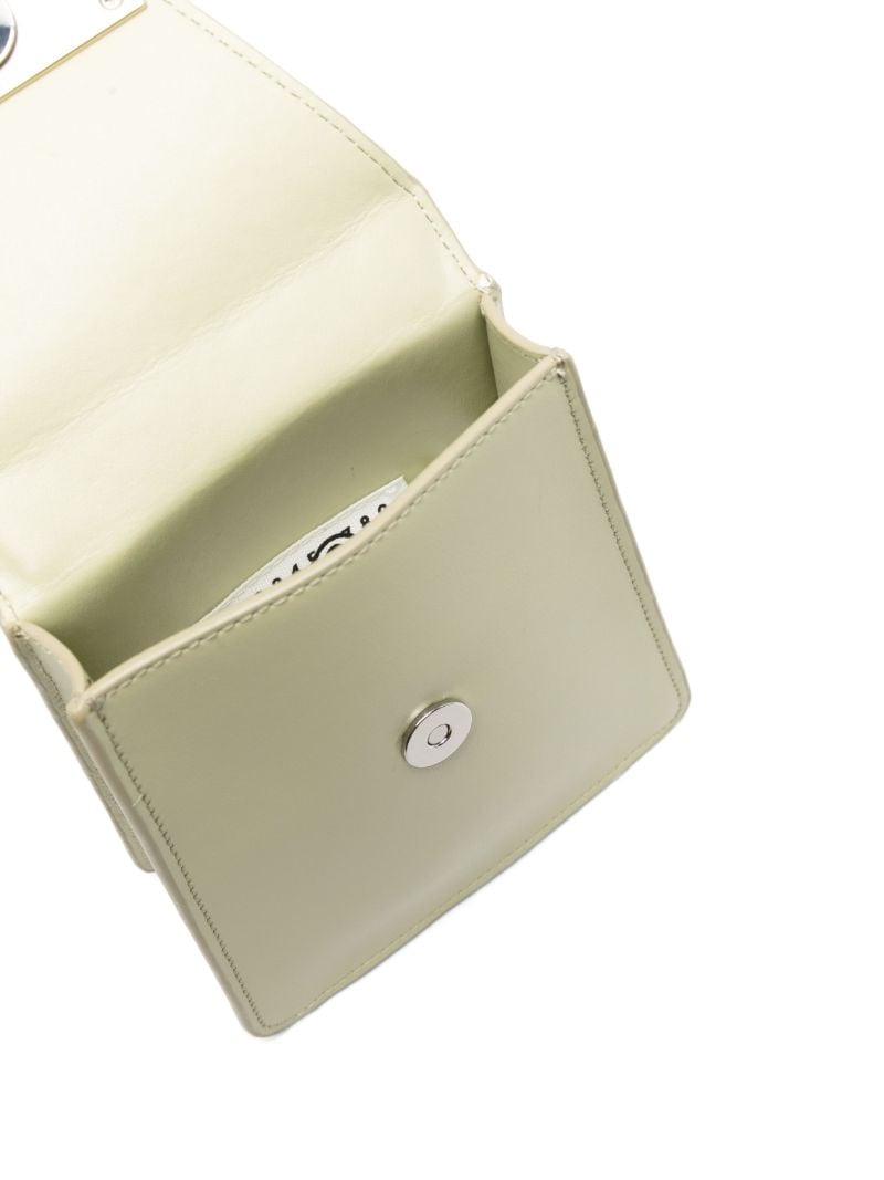 Green Numeric Small Leather Cross Body Bag