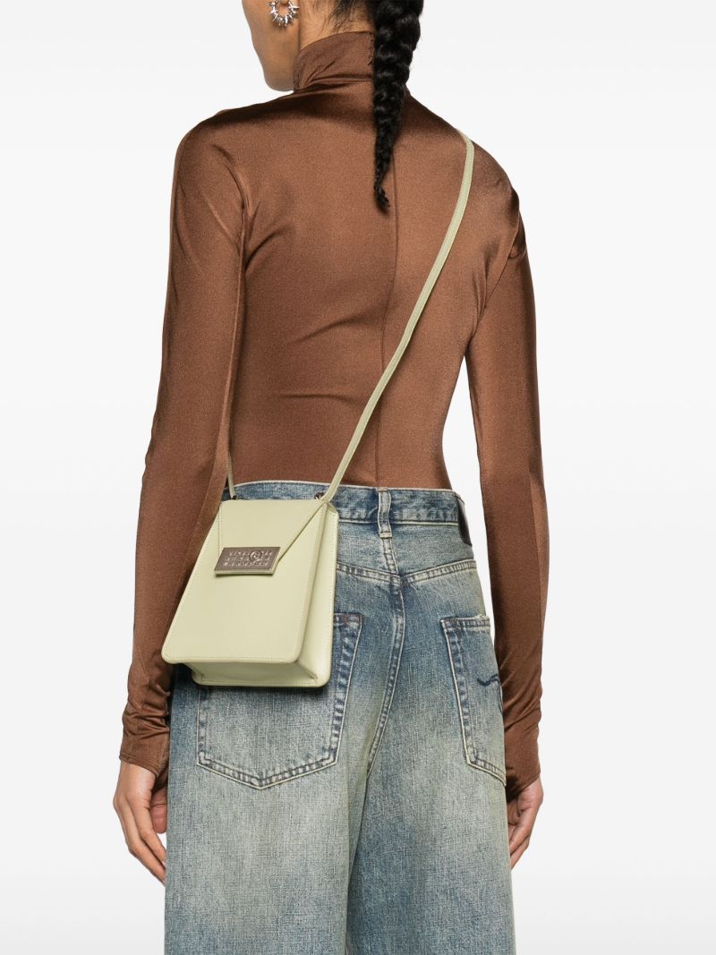 Green Numeric Small Leather Cross Body Bag