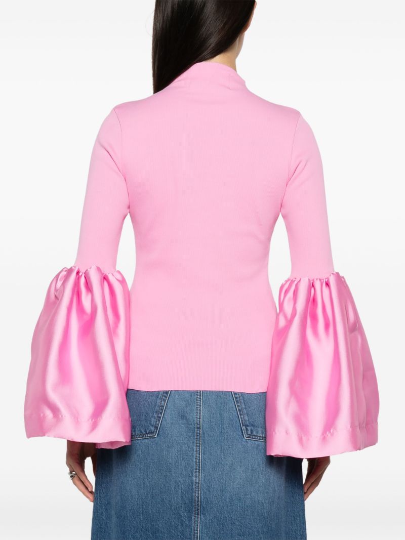 Pink Flared Sleeve Knit Top