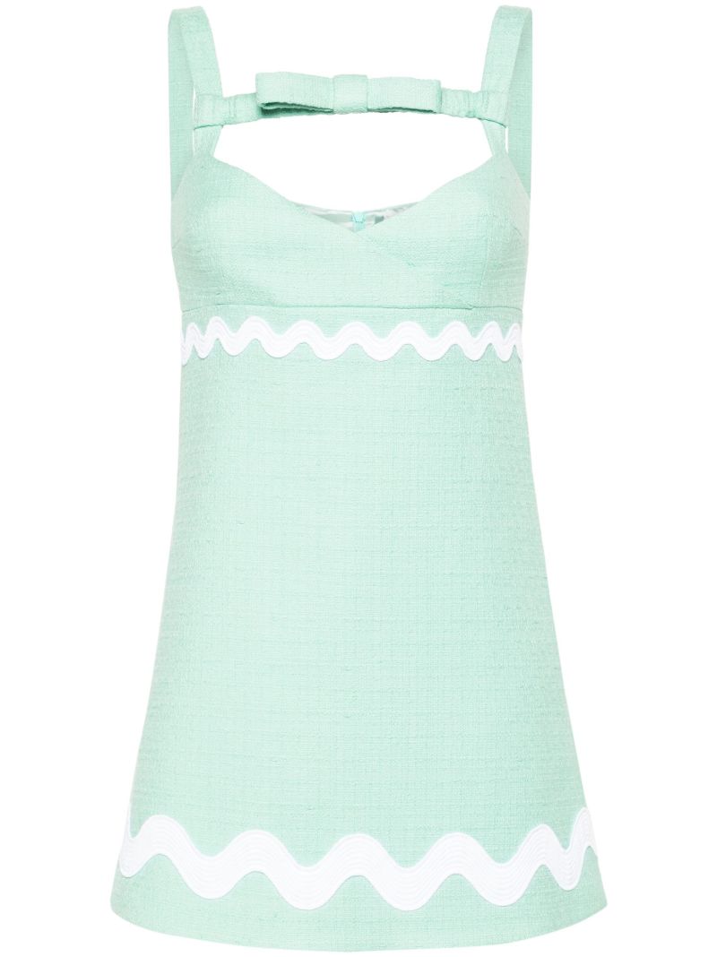 Green Scallop-trim BouclÃ_x0083_Â© Minidress
