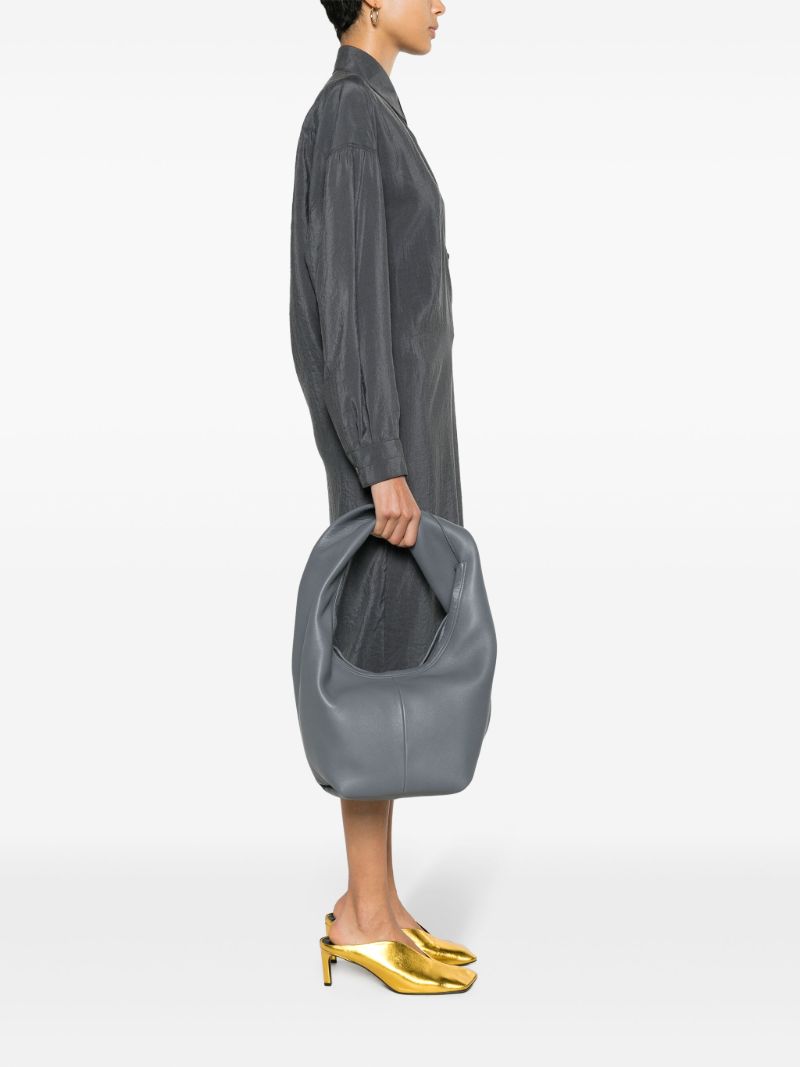 Grey Yela Leather Shoulder Bag