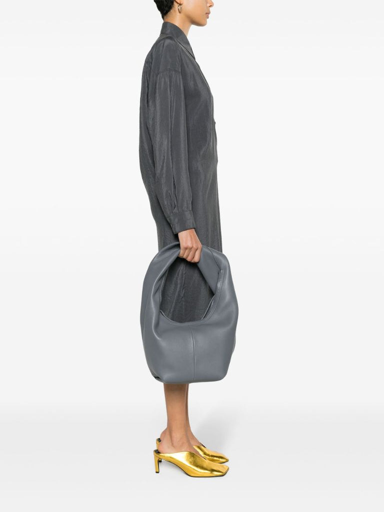 Grey Yela Leather Shoulder Bag