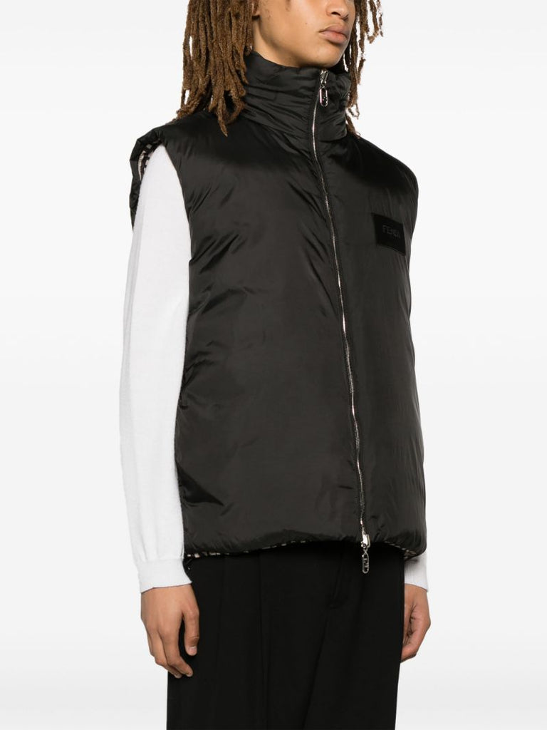 Black Reversible Padded Gilet