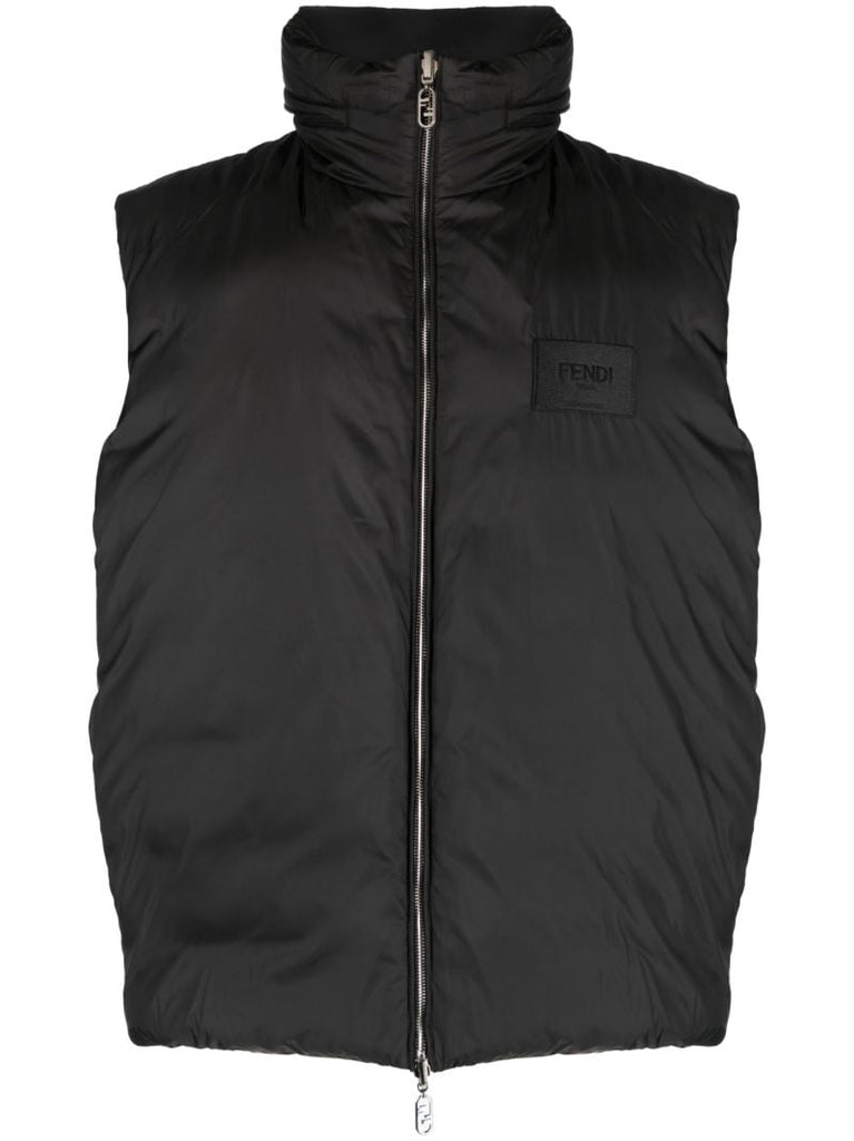 Black Reversible Padded Gilet