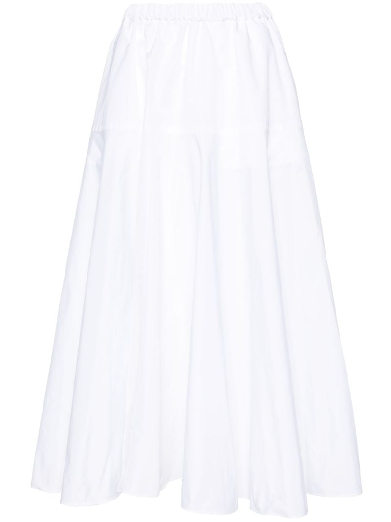 White High-waist Faille Maxi Skirt