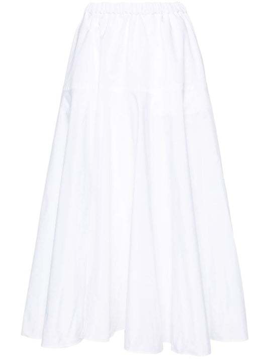 White High-waist Faille Maxi Skirt
