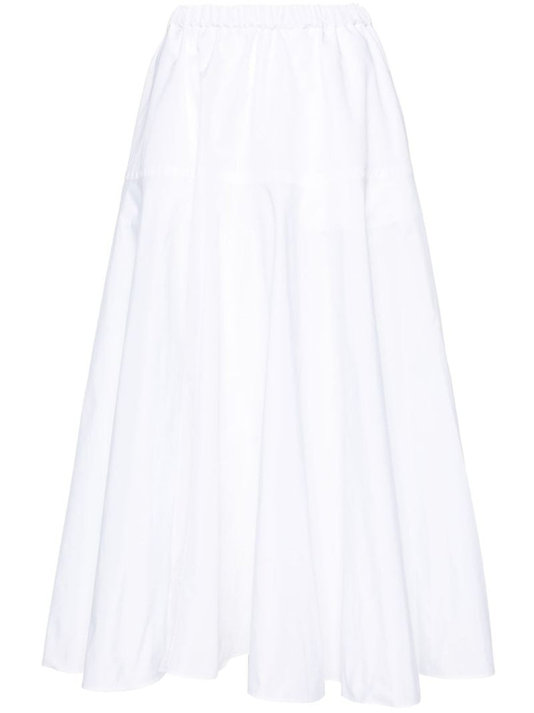 White High-waist Faille Maxi Skirt