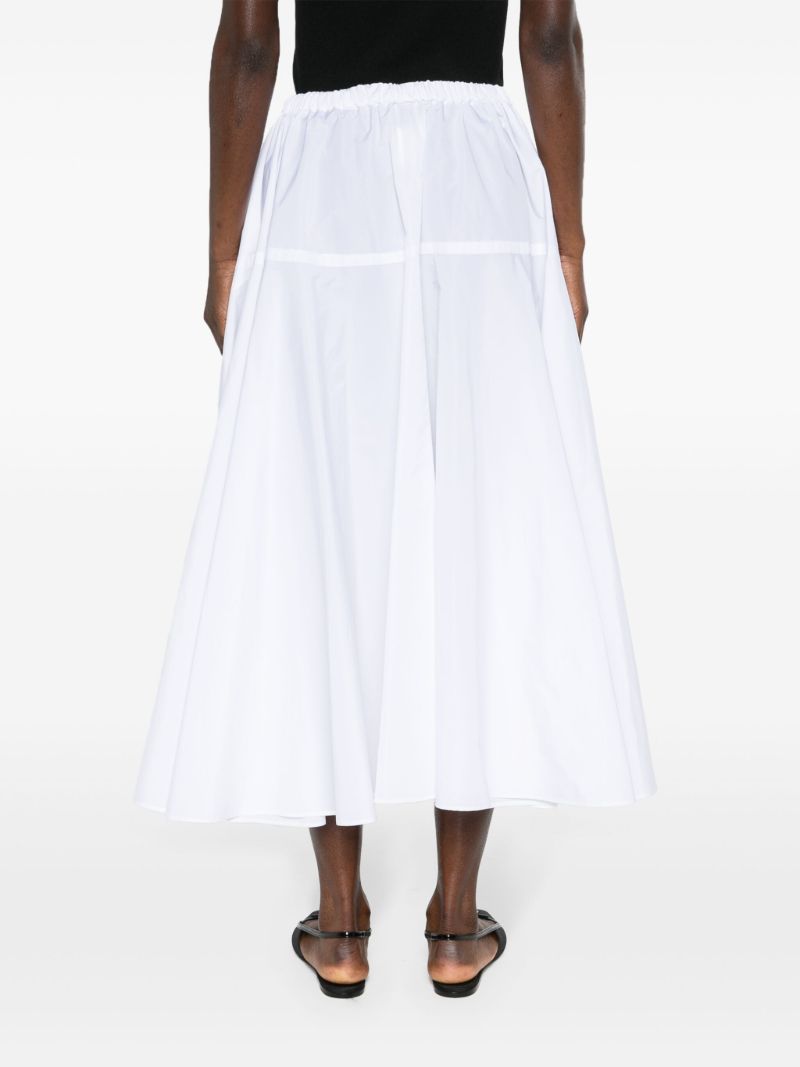 White High-waist Faille Maxi Skirt
