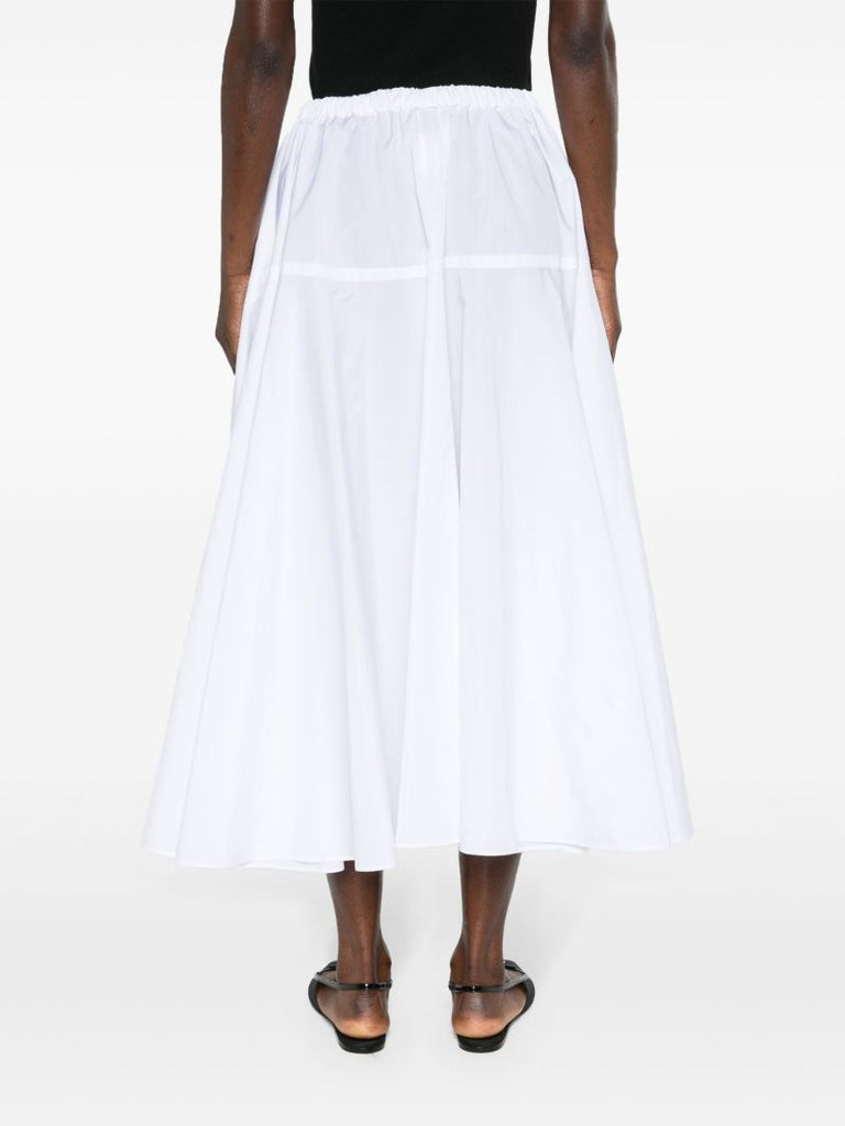 White High-waist Faille Maxi Skirt