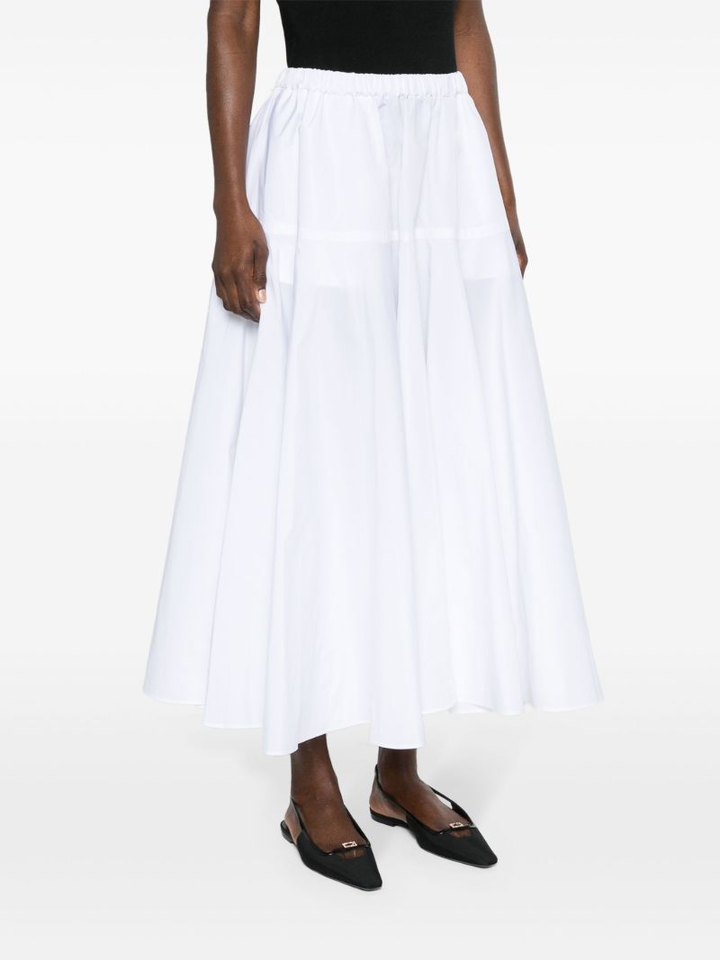 White High-waist Faille Maxi Skirt