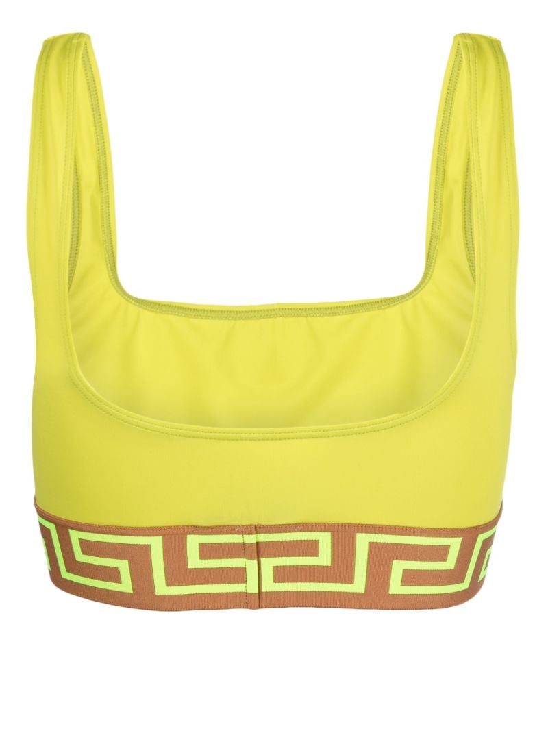 Yellow Greca-jacquard Bikini Top
