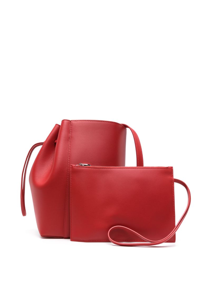 Red Canna Classic Leather Bucket Bag