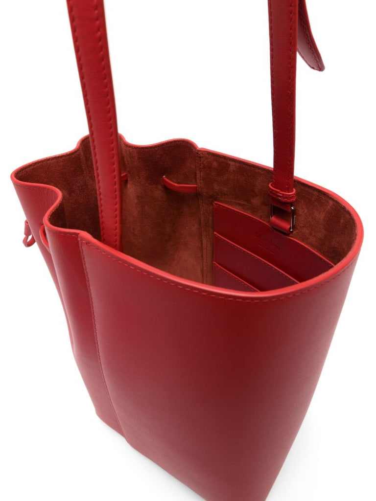 Red Canna Classic Leather Bucket Bag