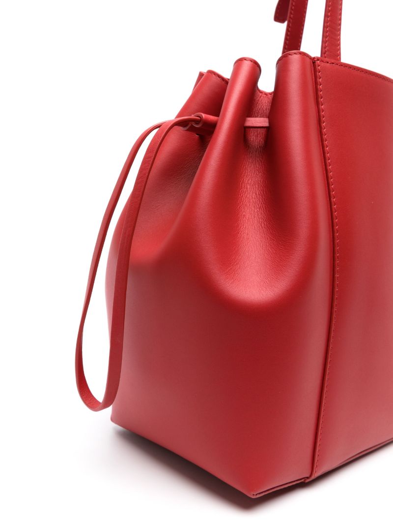 Red Canna Classic Leather Bucket Bag
