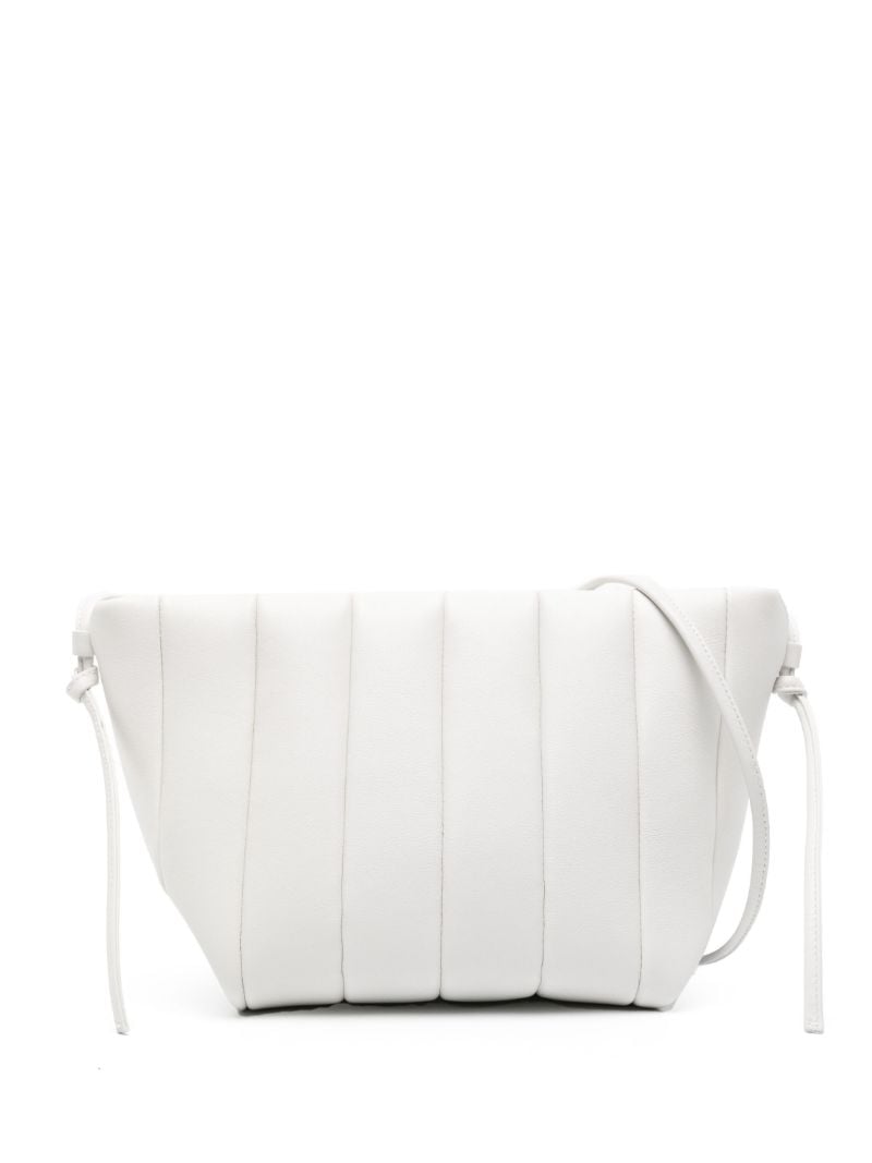 White Boulevard Padded Leather Shoulder Bag