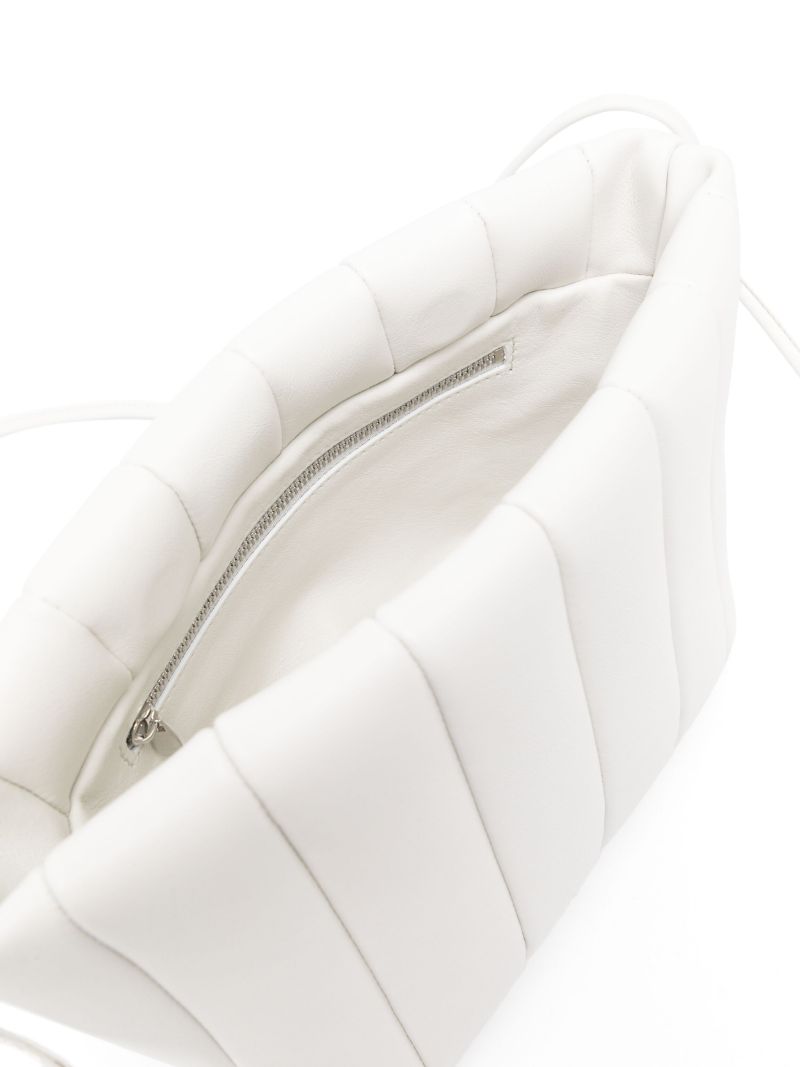 White Boulevard Padded Leather Shoulder Bag