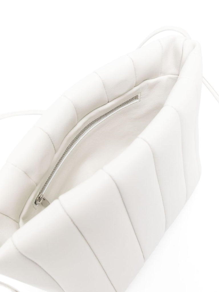White Boulevard Padded Leather Shoulder Bag