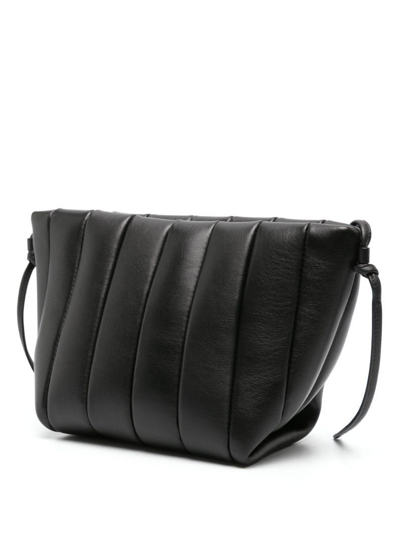 Black Boulevard Padded Leather Shoulder Bag
