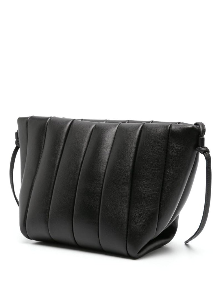 Black Boulevard Padded Leather Shoulder Bag