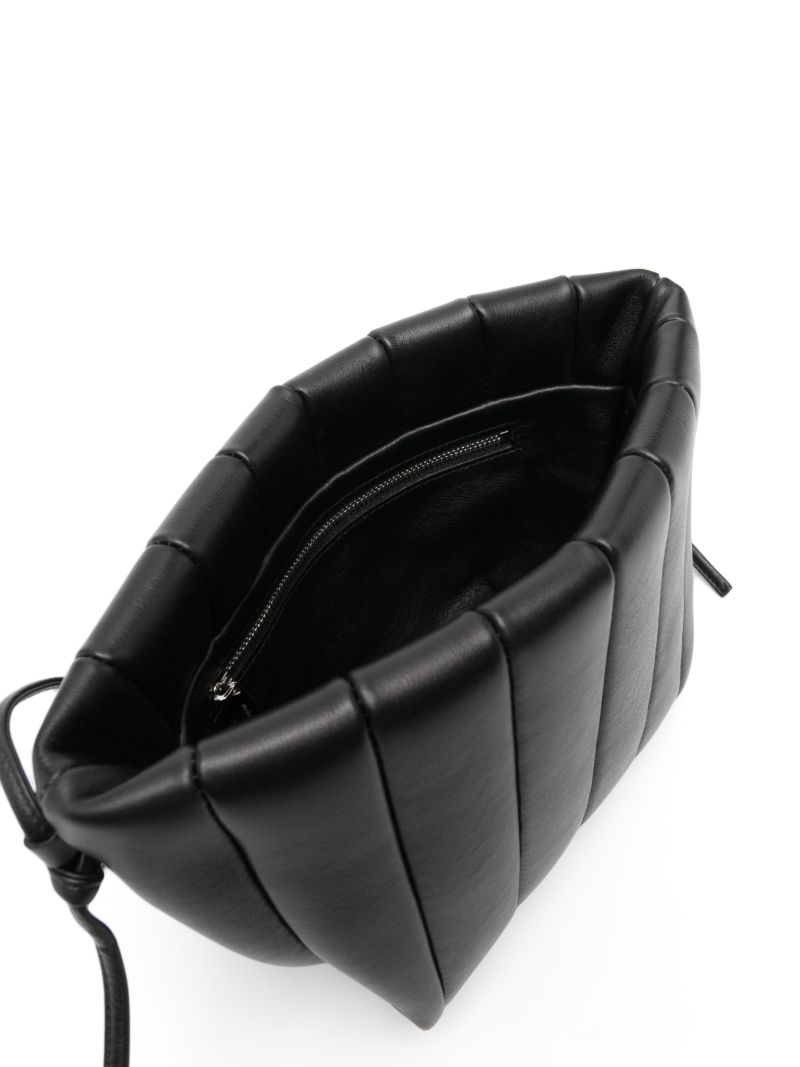 Black Boulevard Padded Leather Shoulder Bag