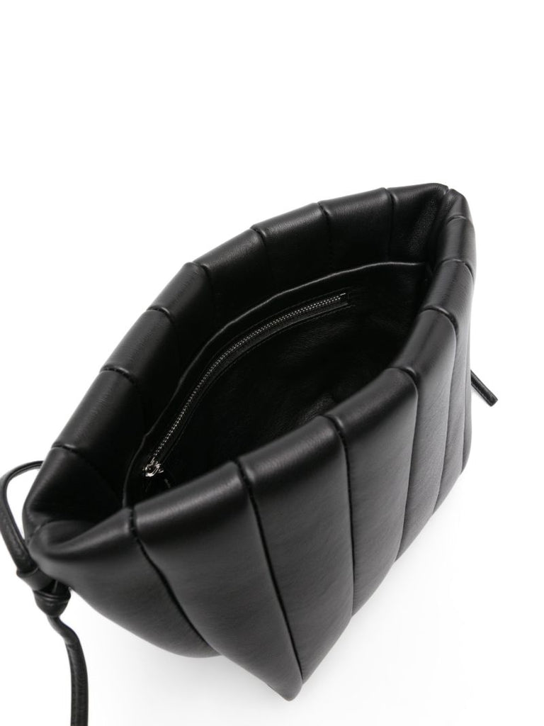 Black Boulevard Padded Leather Shoulder Bag