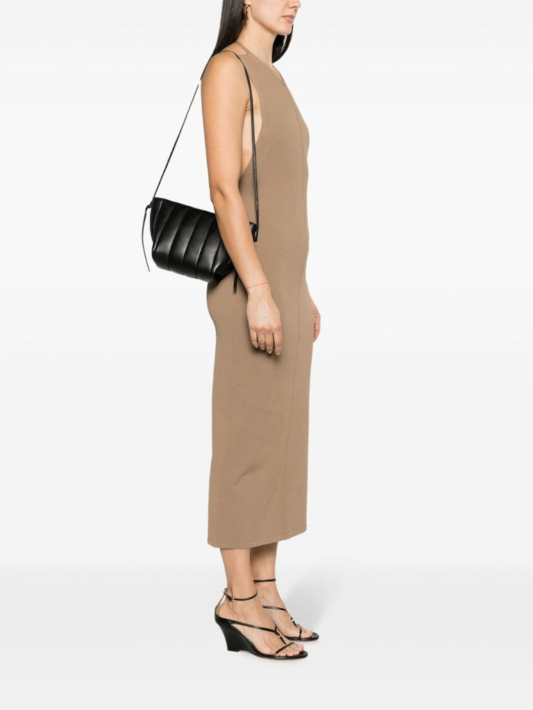 Black Boulevard Padded Leather Shoulder Bag
