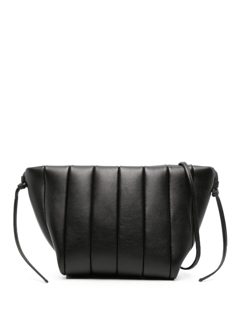 Black Boulevard Padded Leather Shoulder Bag