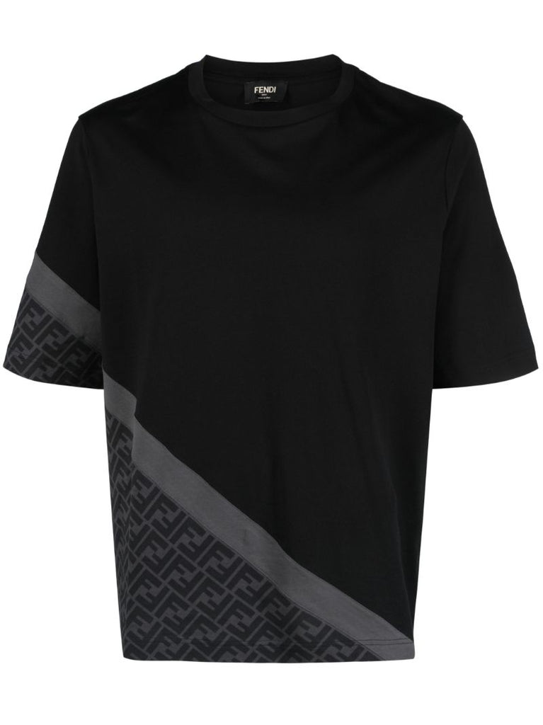 Black Ff Monogram Cotton T-shirt
