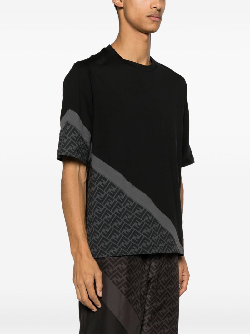 Black Ff Monogram Cotton T-shirt