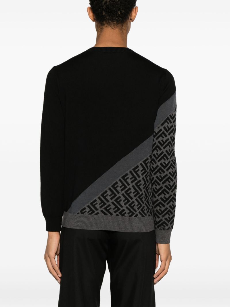 Black Ff Monogram Wool Sweater