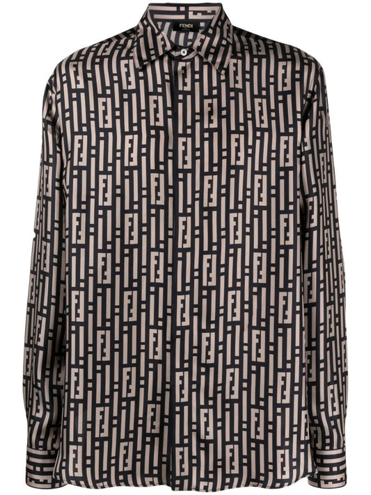 Black Monogram Long-sleeve Shirt