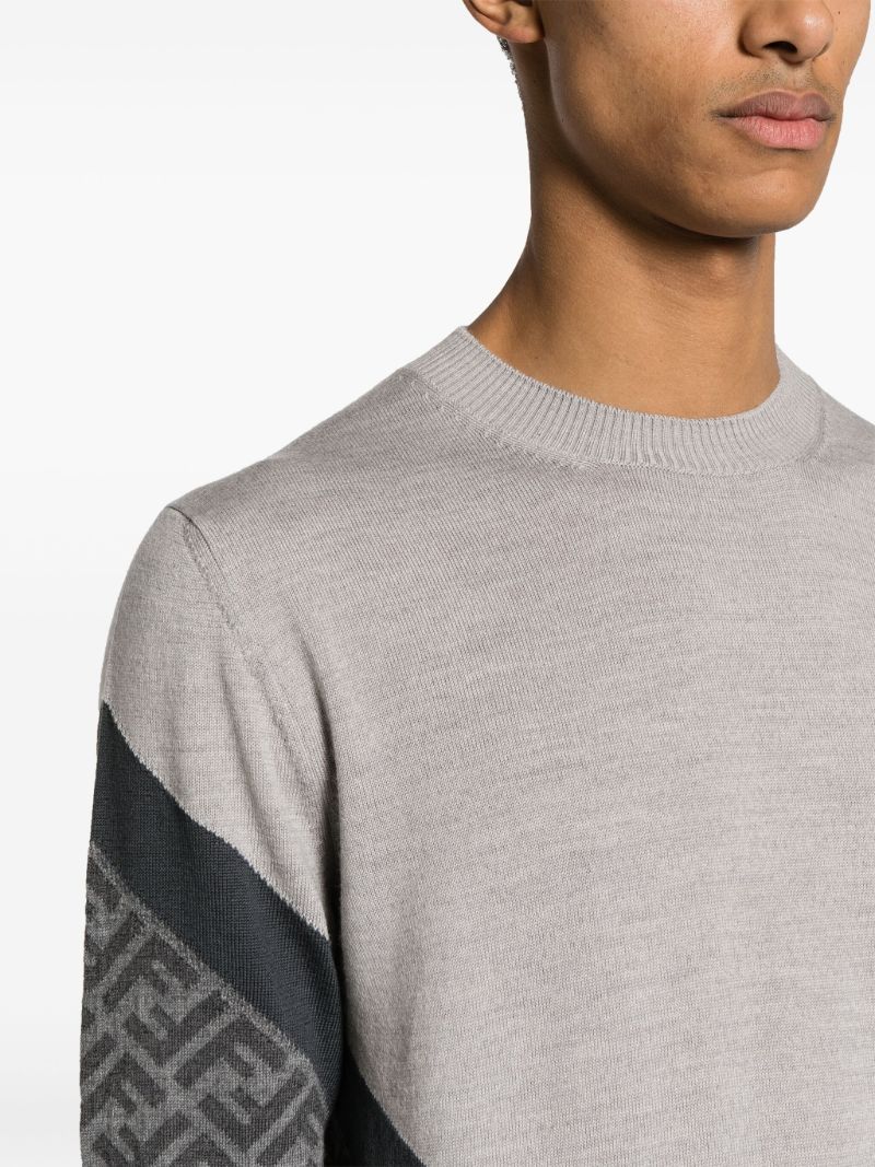Grey Ff Monogram Wool Sweater