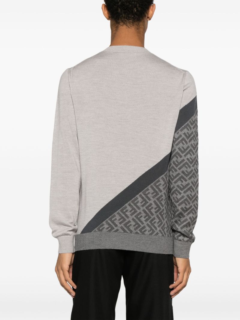 Grey Ff Monogram Wool Sweater