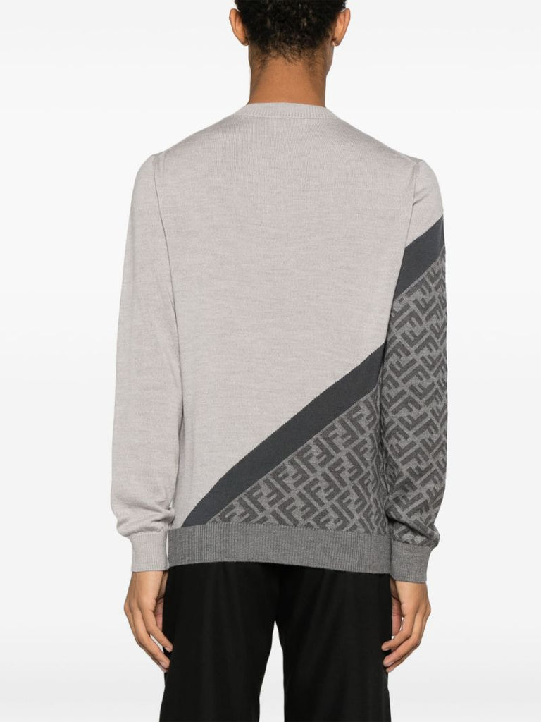 Grey Ff Monogram Wool Sweater