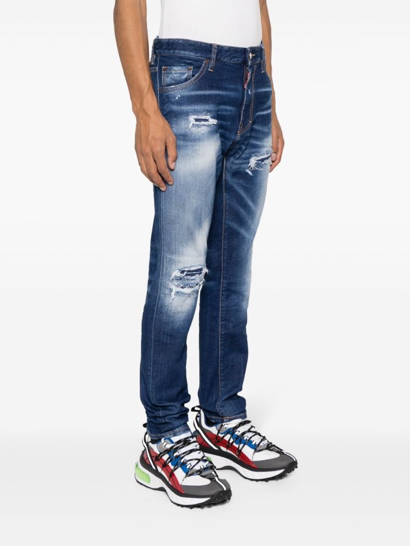 Blue Distressed Slim-fit Jeans