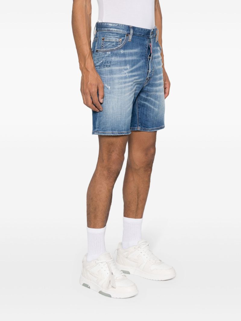 Blue Distressed Denim Shorts