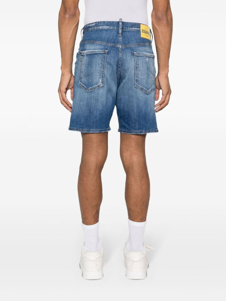 Blue Distressed Denim Shorts