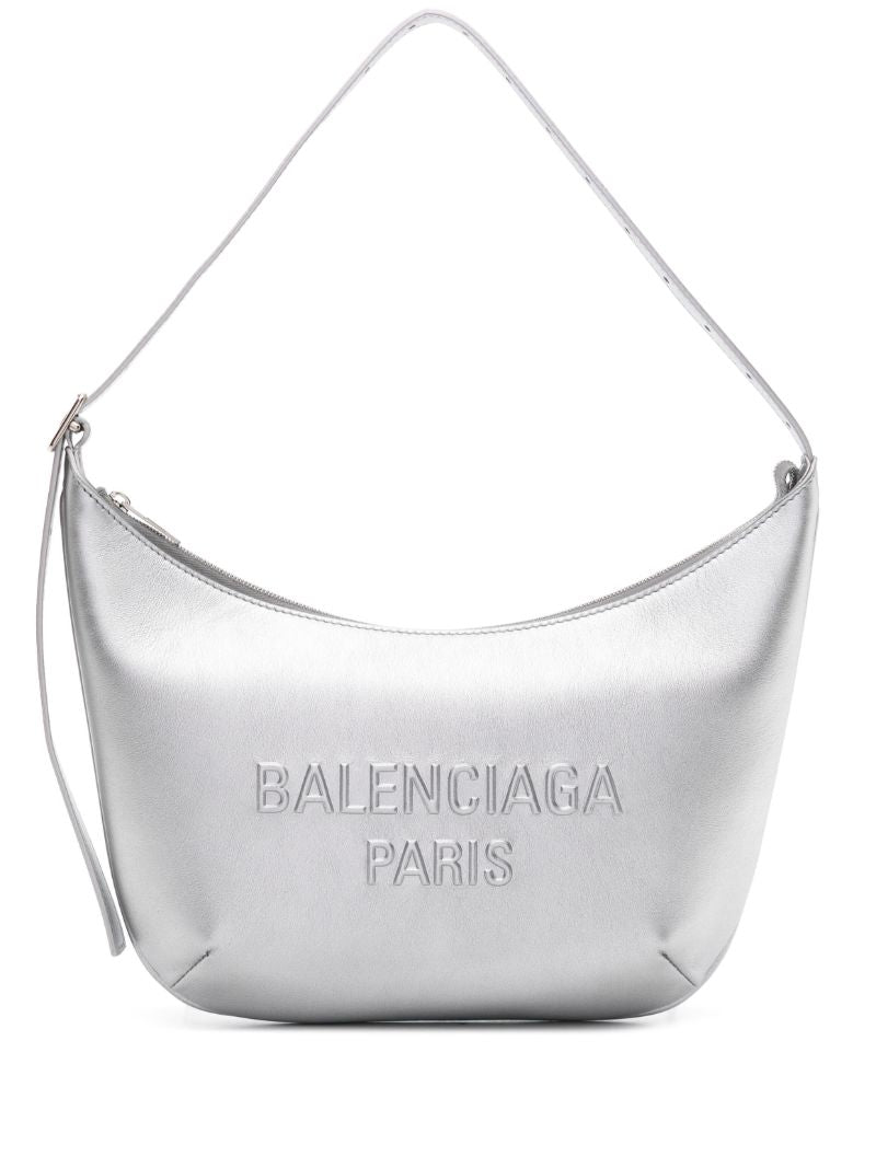 Silver Mary-kate Leather Shoulder Bag