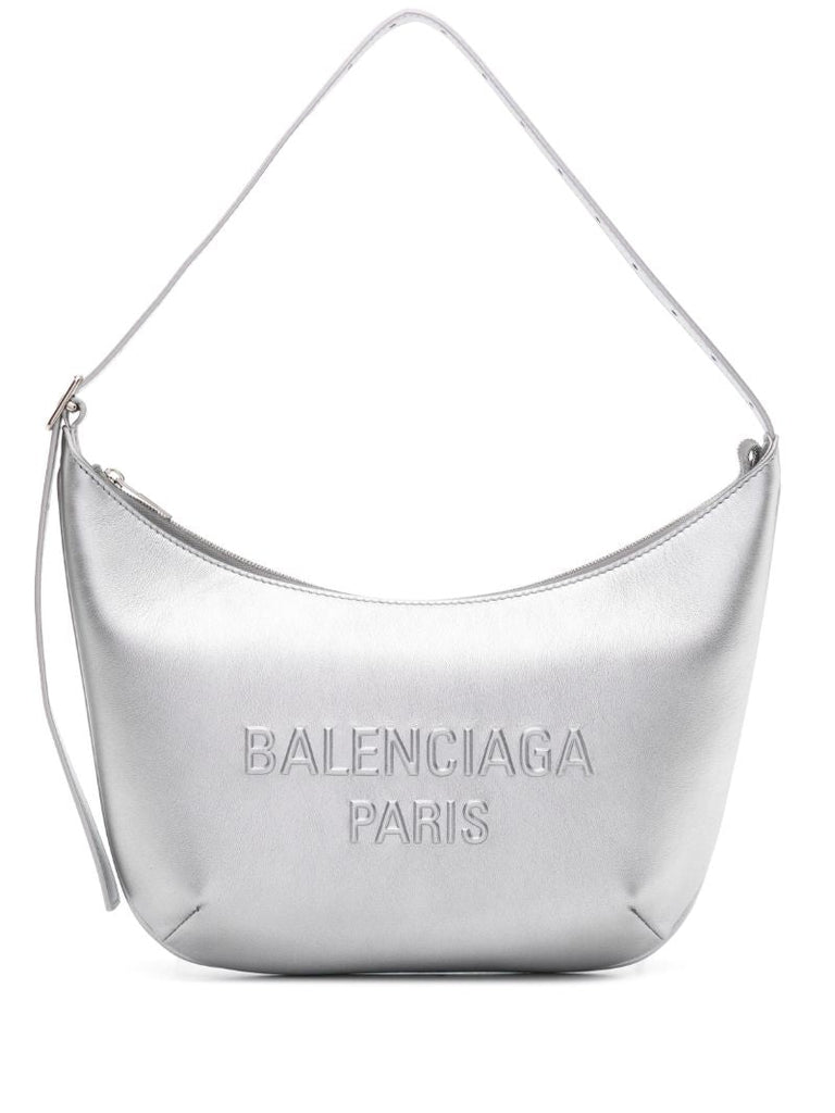 Silver Mary-kate Leather Shoulder Bag