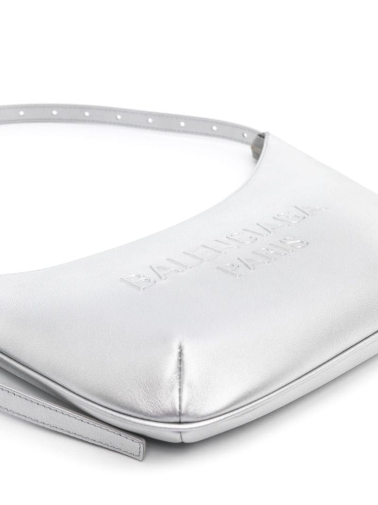 Silver Mary-kate Leather Shoulder Bag
