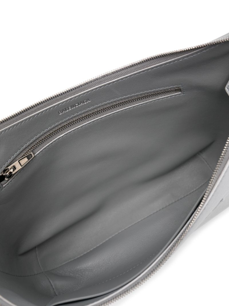 Silver Mary-kate Leather Shoulder Bag