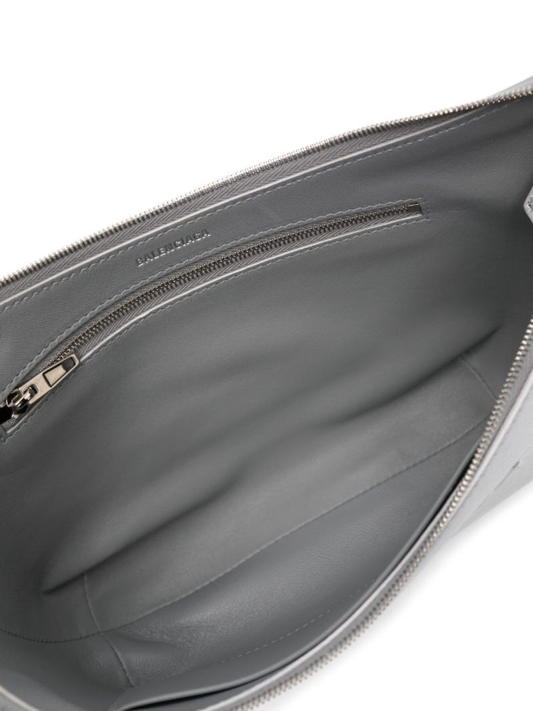 Silver Mary-kate Leather Shoulder Bag
