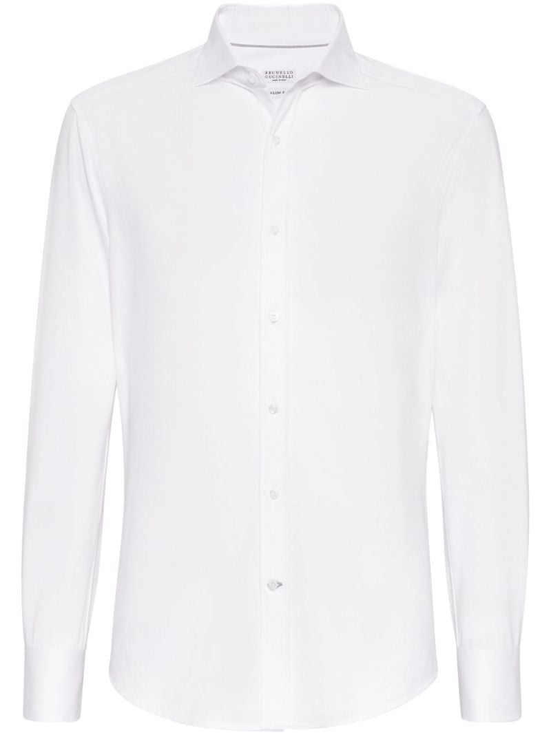 White Long-sleeve Cotton Shirt