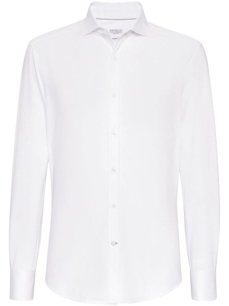 White Long-sleeve Cotton Shirt