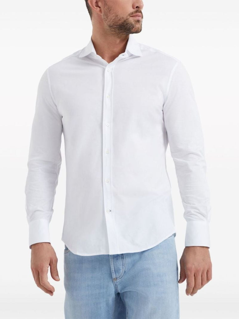 White Long-sleeve Cotton Shirt